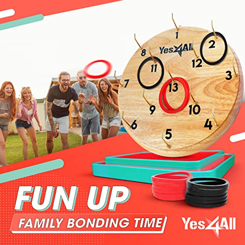 Yes4All Ring Toss Wall Game/Indoor & Outdoor Game for Adults, Camping, Party - color: Natural wood