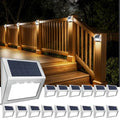 JSOT Solar Stair Lights Outdoor - 16 Pack Fence Lights Solar Powered-Waterproof Stainless Steel Step Light for Walkway Patio Garden Backyard - Cool White - color: Cool White-16Pack