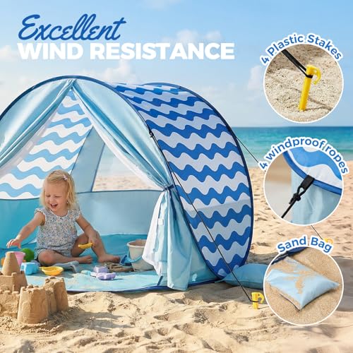 Pop Up Beach Sun Shelter: Instant UV Protection for Family - Portable & Lightweight Canopy- for Camping Travel Park & Outdoor