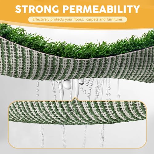 Indoor Dog Potty Grass with Tray Large, Reusable Dog Pee Grass Pad with Tray, Artificial Grass Turf for Puppy Potty Training, Outdoor Portable Pet Loo Toilet, 3-Layer System, 30" × 20" - size: L 30x20x1.2IN-1 Grass Pad