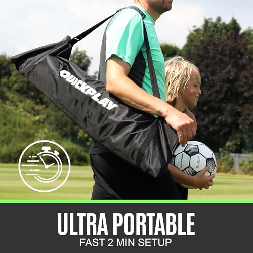 QUICKPLAY Kickster Soccer Goal Range – Ultra Portable | Quick and Easy Set Up | Includes Net and Carry Bag | Available in 7 Sizes | Backyard Soccer Net for Kids & Adults [Single Goal] - style: 12 x 6'