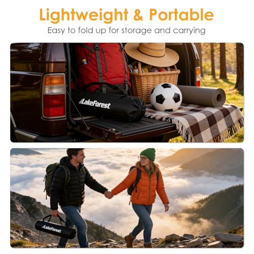 iMounTEK 2 PC Folding Camping Table with 2 Cup Holder, Portable Lightweight Picnic Table, Compact Travel Desk w/Carry Bag for Outdoor, Beach, Camping, Hiking - color: Navyblue, size: 2PC