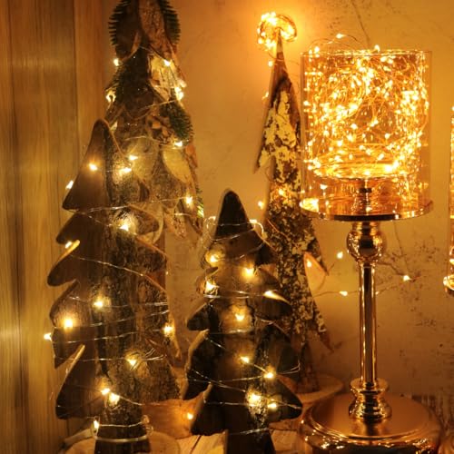 6 Pack Fairy Lights Battery Operated No Remote LED Starry String Lights 30 Micro Starry LEDs on 10ft Copper Wire Light for DIY Wedding Centerpiece Table Decorations (Copper Warm White) - color: Copper Warm White, size: 10ft