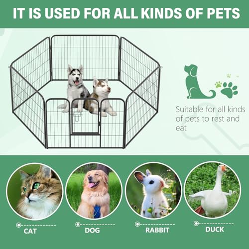FDW Dog Playpen Dog Pen Dog Kennel 6 Panels 24 Inch Height Indoor Outdoor Folding Metal Portable Puppy Exercise Pen Heavy Duty Dog Fence for Yard Camping,Black - style: 6 Panels