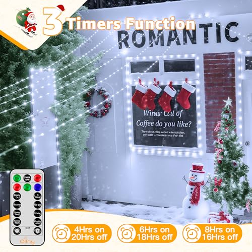 Ollny Outdoor Christmas Lights 1000LED 328FT, Cool White Fairy Lights IP67 Waterproof, Plug in String Light with Remote 8 Modes Timer, Xmas Light for Outside Indoor House Tree Decorations - color: Cool White, size: 1000 LEDs