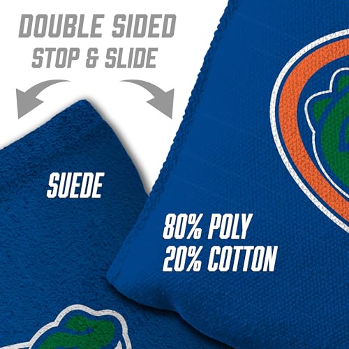 YouTheFan Officially-Licensed NCAA Set of 8 Cornhole Bags - All Weather Dual Sided Slide & Stop - Regulation Size with Carry case - color: Florida Gators