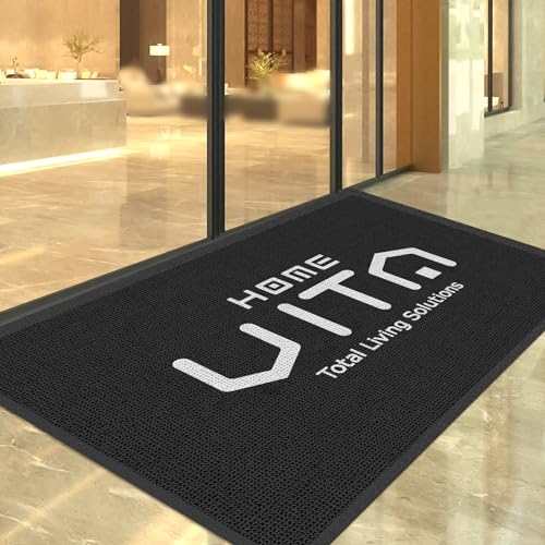 Custom Personalized Commercial Floor Mat with Any Logo Size Color Entryway Welcome Doormat Entrance Carpet for Business Indoor/Outdoor Non-Slip Durable Wear Resistance - color: Black, size: 3'x2'/90x60cm