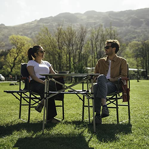 SUNNYFEEL Aluminum Folding Table for Camping, Lightweight Roll Up Top, Portable Camp Tables with Carry Bag for Outdoor Picnic (Square, Gray) - color: Xl-grey-1set, size: 27.5 x 27.5 in