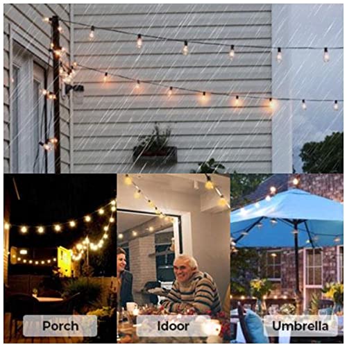 Zuske Outdoor String Lights, 50FT Patio Lights Outdoor Waterproof with 27 Shatterproof G40 Globe Bulb(2 Spare), Connectable Dimmable LED String Lights for Outside Backyard Porch Balcony Party, 2700K - size: Electric-50FT