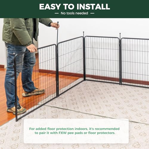 FXW Rollick Unleashed Dog Playpen for Indoor, Yard, RV Camping, 32 inch 16 Panels for Small and Medium Dogs, Black│Patented - color: Black, size: 32"H