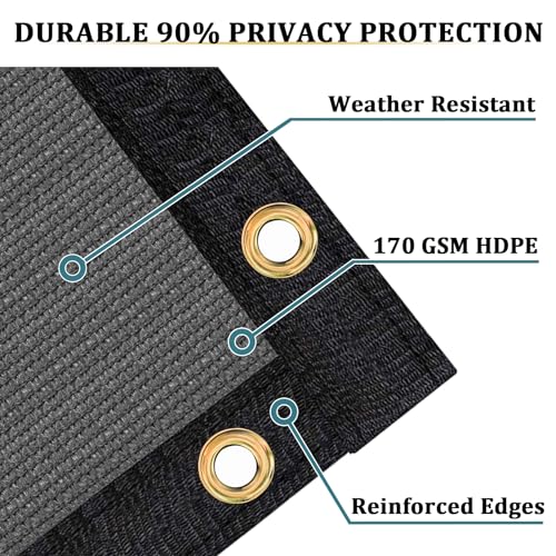 Shade&Beyond 3'x1' Dark Grey Privacy Screen 90% Visibility Blockage Fence Sreen 170 GSM Fencing Mesh Fence Panel for Wall Garden Yard Backyard Indoor Outdoor Home Decoration,A515 - color: Dark Gray, size: 3'x1'Customized