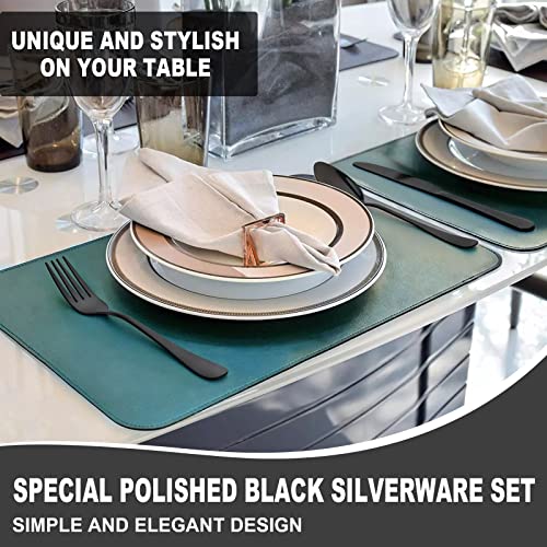 Portable Travel Utensils Set, 18/8 Stainless Steel 3 PCS Cutlery Set Including Knife Fork and Spoon, Reusable Travel Silverware Set with Case for Lunch Box Camping School Office - color: Black - 3 PCs
