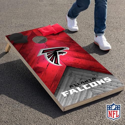 Wild Sports NFL Atlanta Falcons 2' x 4' Regulation Size Solid Wood Cornhole Set with Direct Print HD Team Graphics