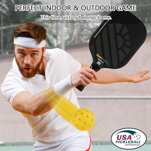 Pickleball Paddles Set of 2, USAPA Approved Lightweight Fiberglass Pickleball Paddles,Pickleball Indoor Outdoor Game for Adults Family Friends, Pickleball Gift for Men Women
