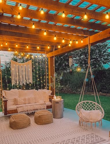 Larkvue 25FT Solar String Lights Outdoor with Remote, Waterproof Dimmable 3 Modes Patio Lights with 10+1 LED Shatterproof G40 Bulbs for Wedding-Brown - color: Brown