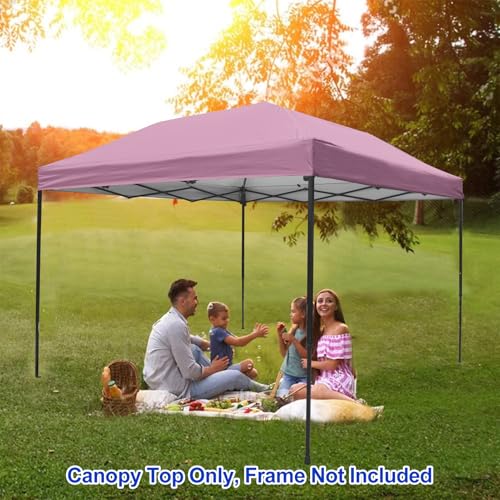 Joramoy 10×10 Canopy Replacement Top Only, Waterproof Pop Up Canopy Tent Top Cover with Ropes, Instant Canopy Top Sunshade Sliver Coated for Outdoor Garden Patio Camping (PinkPurple) - color: Silver-coated PinkPurple, size: 118"×118" Top Only(301×301cm）