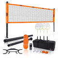GSE Games & Sports Expert Outdoor Yard Sports Net Game Set for Backyards, Parks, Beach, Lawn. Volleyball Set, Badminton Set OR Volleyball & Badminton Combo Set Available - style: Pro Badminton Set