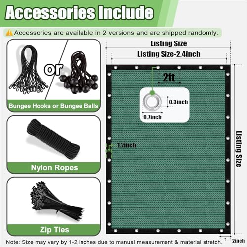 90% Outdoor Sun Shade Cloth, 6' x 12' Pergola Shade Cover with Grommets, Privacy Screen Sunshades for Patio Garden Backyard Plant, Green - color: Green, size: 0 6 X 1 2 FT