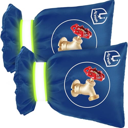Outdoor Faucet Cover for Winter Freeze Protection,7.8" H x 6.2" W,Spigot Covers Winter Insulated,Waterproof Outdoor Faucet Cover Socks for Winter,Hose Bib Covers, Set of 2(Navy Blue) - color: Blue