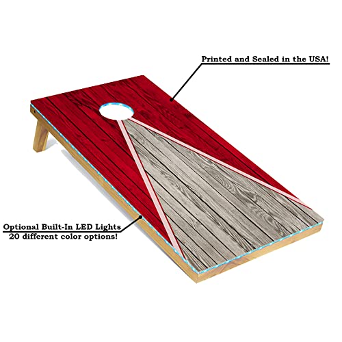 Tailgating Pros Cornhole Boards - 4'x2' Regulation Boards w/Carrying Case, Score Keeper, & Set of 8 Corn Filled Bags w/Tote - size: 4'x2' Boards, style: Pyramid Design