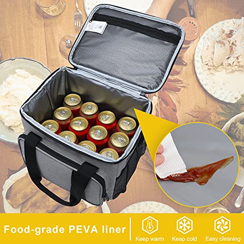 MIER Mens Lunchbox for Work Insulated 24 Cans/15L Large Lunch Bags Leakproof Adult Women Lunch Box Coolers for Travel Beach Picnic Office, Gray - color: Light Gray