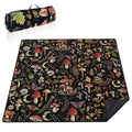 Supfitness Extra Large Picnic Blankets Waterproof Foldable (80"x 80") Mushroom Beach Blanket Waterproof Sandproof,3-Layer Thicking Mat Outdoor Packable Camping Blanket - color: Black-2, size: 6'8" x 6'8" (Square)