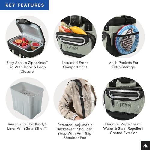 Titan by Arctic Zone Deep Freeze Cooler - Zipperless Hardbody Cooler - Deep Freeze Insulation, HardBody Liner, and SmartShelf - color: Seagrass, size: 9 Can