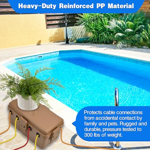 Hrensaw Medium Outdoor Electrical Box(10.6x5.5x4.5inch),IP54 Waterproof Extension Cord Cover w/6 Cable Entry,Weatherproof Connection Box Protect Power Strip,Timer,Plug,Holiday Lights,Brown - color: Brown, size: Medium