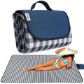 RUIBOLU Beach Blanket Large Picnic Blankets, 80x60in Sandproof Beach Mat for 2-4 Adults Waterproof Quick Drying Outdoor Picnic Mat for Travel Camping Hiking Festival Park Lawn (Dark Blue Plaids) - color: Dark Blue Plaids