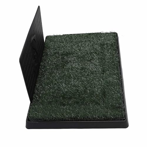 Zerodis Dog Grass Patch Potty, Artificial Reusable Washable Training Dog Grass Bathroom Turf with Pee Baffle and Tray for Small Medium Large Dogs (Large Size with Baffle) - size: Large Size with Baffle