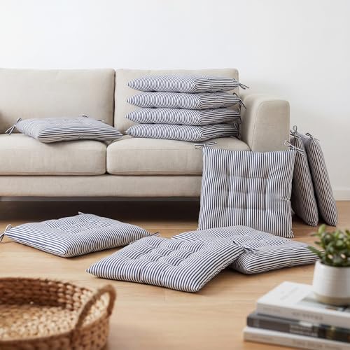 Geetery 12 Pcs Floor Pillows Bulk Seating Cushions for Floor Chair 15.7'' Large Meditation Cushion for Yoga Living Room Tatami Bedroom Balcony Office (Stripe Color,Square) - color: Stripe Color, size: Square