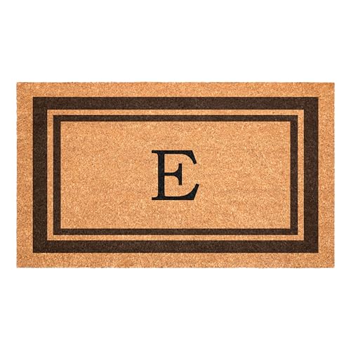 Calloway Mills 152982436E Brown Border 24" x 36" Monogram Doormat (Letter E) - color: Letter E, size: 2' x 3' (Rectangular)