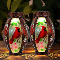 Starsoul 2 PC Cardinal Outdoor Solar Lantern Cardinal Solar Light Waterproof Tabletop Lamp with Hollowed-Out Design for Yard Patio Garden Pathway - color: Cardinal-2 PC