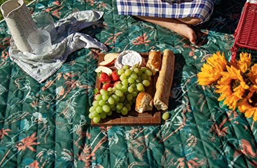 Shwally The Picnic Mat - Indoor/Outdoor Rug with Hand-Drawn Designs - Machine Washable, Water Resistant, Durable & Wipeable Material - Foldable & Easy to Carry - Large - style: Sunny Jungle