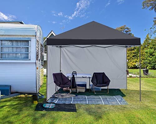 ABCCANOPY Easy Pop up Canopy Tent with 2 Sidewalls for Outdoor Sun Blocking or Rain Protection,10x10, Black - color: Black, size: 10x10