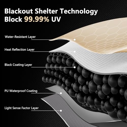 BISINNA Camping Tarp 18x13ft Car Awning Blackout Waterproof Hammock Rain Fly Sun Shade Rain Protection Canopy for Outdoor Beach Picnic (Green) - color: Green