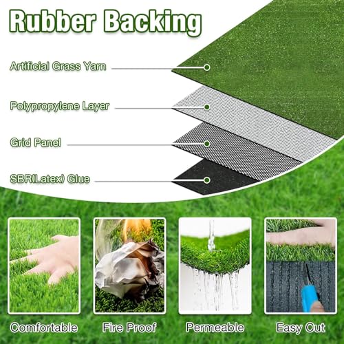 GLOBREEN Large Dog Grass Pee Pad, 2FTx8FT Artificial Grass Puppy Potty Training, Indoor Outdoor Pets Turf Balcony Patio Yard - size: 2' x 8' (Rectangular)