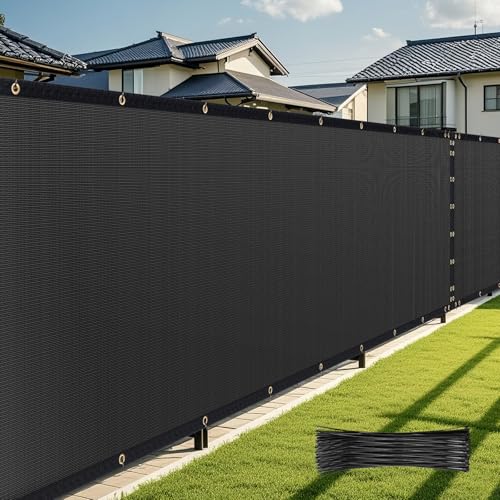 6' x 50' Fence Privacy Screen,Privacy Fence Shade Covers - 90% Blockage Heavy Duty Fence Panels for Garden Backyard Outdoor Home Decoration (Black) - color: 6' x 50' Black, size: 6' X 50'