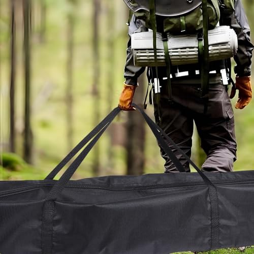 Klmnop 800D Heavy Duty Hammock Storage Bag, 63''L x 10''W x 10''H Portable Steel Hammock Stand Waterproof Carrying Bag with Handle for Storage Traveling(Black)