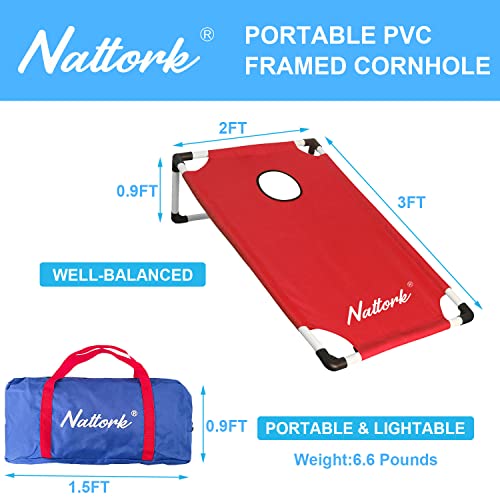 Portable Cornhole Set with 2 Collapsible Cornhole Boards, 8 Cornhole Bean Bags and Carrying Case for Yard Toss Game, Indoor Outdoor Camping Games for Family Parties (3 x 2-feet) - color: Framed Flag