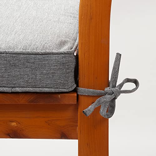 Magpie Fabrics Indoor Outdoor Waterproof Square Chair Cushion, 18" x 18" x 2.5", 2 Pack, Water Resistant Seat Cushions, for Patio Garden Office, Heather Grey - color: Heather Grey
