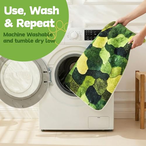 Washable Pee Pads for Dogs, 30" x 17" Faux Moss Reusable Puppy Pads for Dog Potty Training, Durable Absorbent Leakproof Dog Grass Pad for Crate Couch Car Seat Pet Bed Home Indoor Use