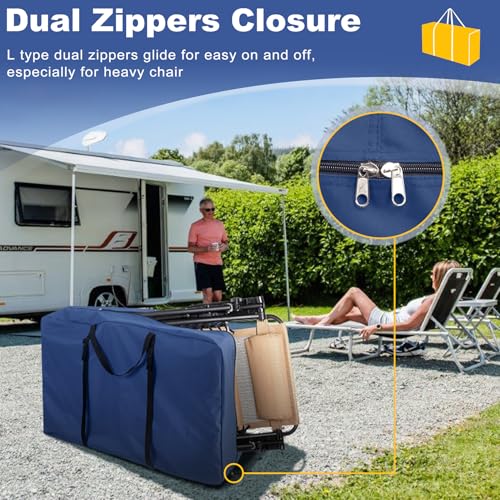 Explore Land Heavy Duty Chair Storage Bag for Folding Longue Zero Gravity Light Weight Transport Folding Rollator Walker (Bule) - color: 1 Pack: Blue
