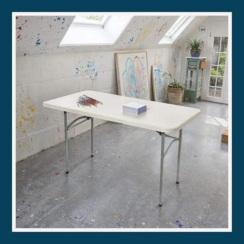 OEF Furnishings OEFBT2448 Utility Series Heavy-Duty Premium Commercial-Grade Indoor/Outdoor Folding Table (24 x 48 in, Rectangular, Speckled Gray Top/Gray Frame) - size: 48 x 24 in