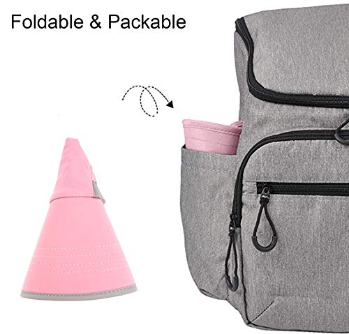Muryobao Women's Sun Hat Outdoor UV Protection Foldable Mesh Hat Wide Brim Summer Beach Fishing Cap with Neck Flap - color: Pink