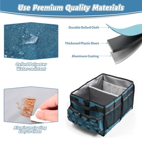 Lorbro Grill Caddy, BBQ Caddy with Paper Towel Holder, Portable Picnic Basket for Utensil and Condiment, Barbecue Grilling Tool Accessories Storage Organizer for Outdoor Griddle, Tailgate, Camping, RV - style: Blue