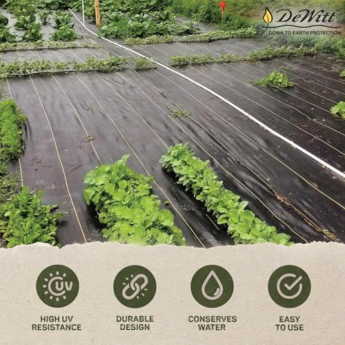 Dewitt Sunbelt Weed Barrier Fabric 3.2 oz, 4 x 300 Feet – Heavy-Duty Ground Cover Mat for Greenhouse Floors, Garden Rows, Raised Beds, Yard Gardening, and Outdoor Landscape Protection - size: 1 Pack, style: 4' x 300'