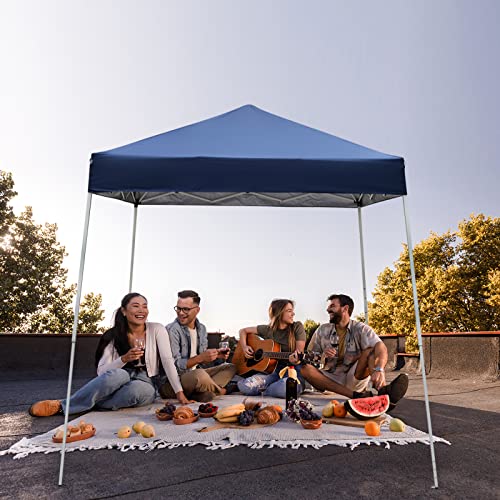 Outvita Canopy 7.8x7.8' Pop Up Commercial Instant Gazebo Tent, Waterproof & UV Protection Canopy Tent with Slant Legs for Party Wedding Birthday BBQ Events - style: 7.8x7.8-blue