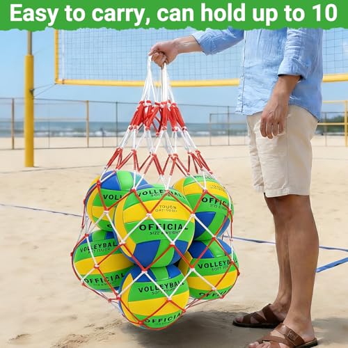 6 Pack Volleyballs Official Size 5, Waterproof Soft Volleyball With Pump and Net Bag for Indoor Outdoor Beach Pool Water Gym Training - Competition Volley Ball for Training Match for Beginner - color: Green-Yellow-Blue