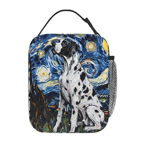 Reusable Cool Dog Lunch Box for Kids Girls Boys Women Adult, Insulated Great Dane Lunch Bag,Polyester Cooler Handbags Case for School Picnic Work Travel Outdoor Beach or Hiking - color: Great Dane 03